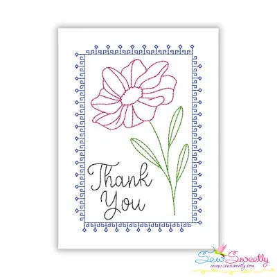 Cardstock Embroidery Design - Thank You Greeting Card-1-1