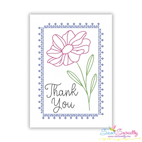 Cardstock Embroidery Design - Thank You Greeting Card-1