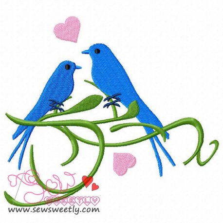 Birds On a Branch Embroidery Design- 1