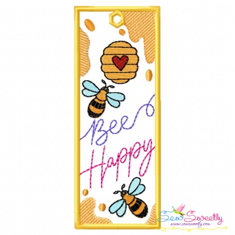 Bookmark Embroidery Design - Bee And Flowers - 8