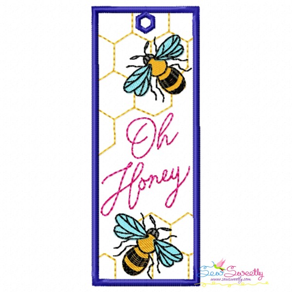 Bookmark Embroidery Design - Bee And Flowers - 5-1