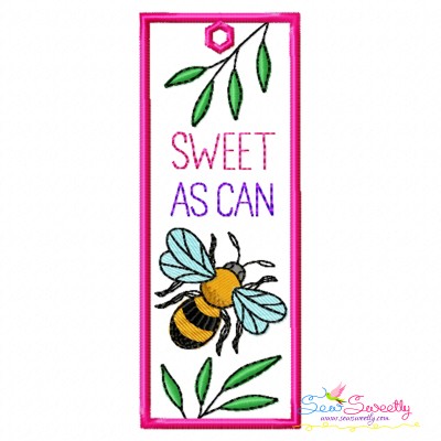 Bookmark Embroidery Design - Bee And Flowers - 3-1