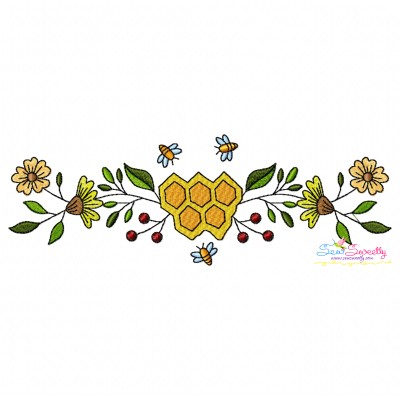 Machine Embroidery Design - Honey Bee Border - 8-1
