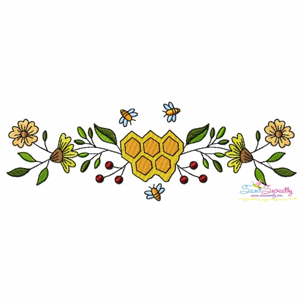 Machine Embroidery Design - Honey Bee Border - 8-1