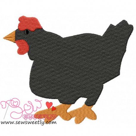Black Hen Embroidery Design Pattern-1