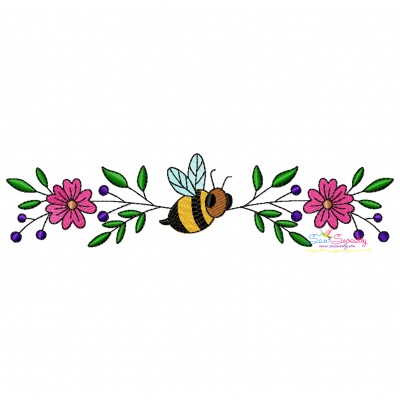 Machine Embroidery Design - Honey Bee Border - 7-1