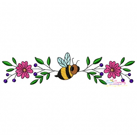 Machine Embroidery Design - Honey Bee Border - 7