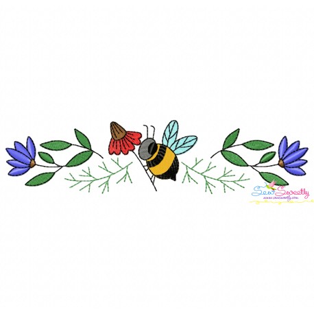 Machine Embroidery Design - Honey Bee Border - 5