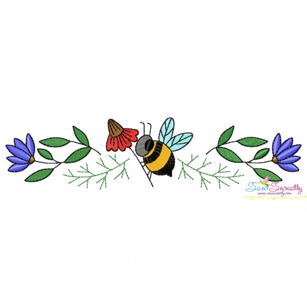 Machine Embroidery Design - Honey Bee Border - 5-1
