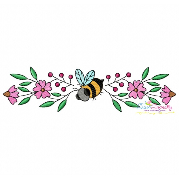 Machine Embroidery Design - Honey Bee Border - 3-1