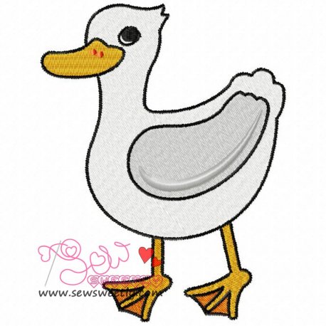 Cute Duck Embroidery Design- 1