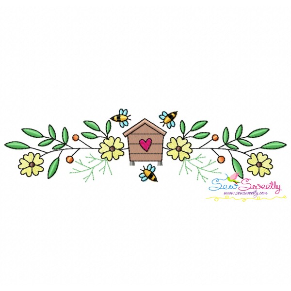 Machine Embroidery Design - Honey Bee Border - 2-1
