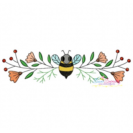 Machine Embroidery Design - Honey Bee Border - 1