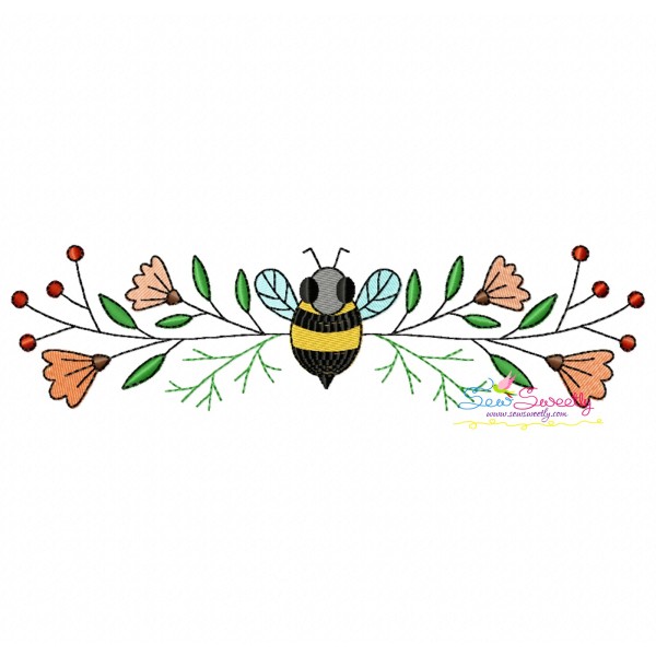 Machine Embroidery Design - Honey Bee Border - 1-1