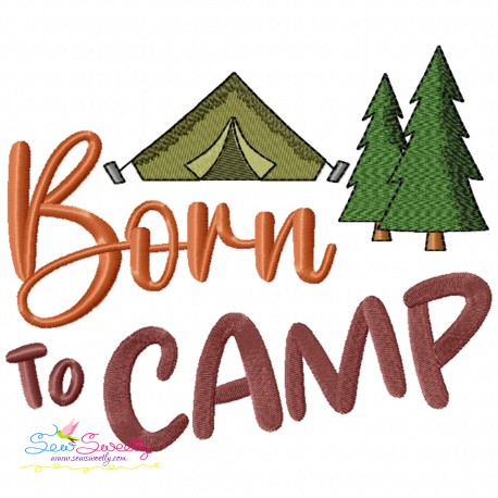 Camping Embroidery Design - Born To Camp-1