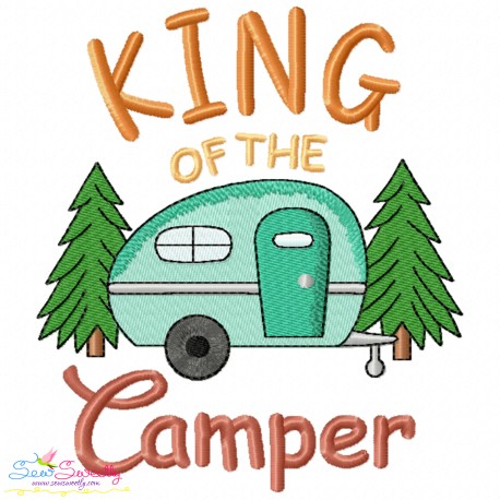 Camping Embroidery Design - King of The Camper-1
