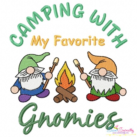 Embroidery Design - Camping With My Favorite Gnomies-1