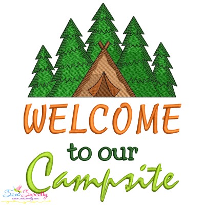 Camping Embroidery Design - Welcome To Our Campsite-1