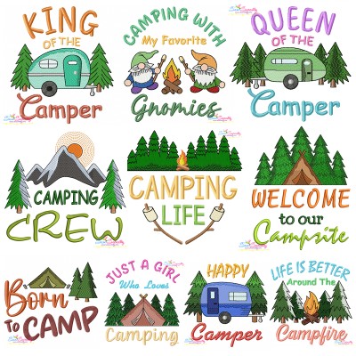 Camping Embroidery Design Bundle-1