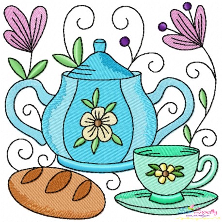 Embroidery Design Pattern- Tea Time Block-10