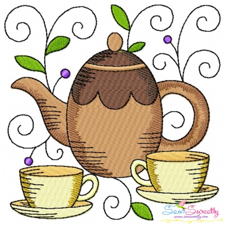 Embroidery Design Pattern- Tea Time Block-9