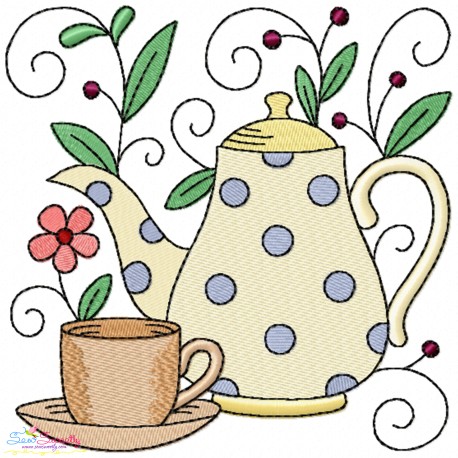 Embroidery Design Pattern- Tea Time Block-6