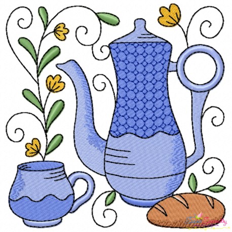 Embroidery Design Pattern- Tea Time Block-4