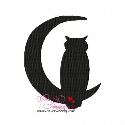 Owl Silhouette Embroidery Design Pattern-1
