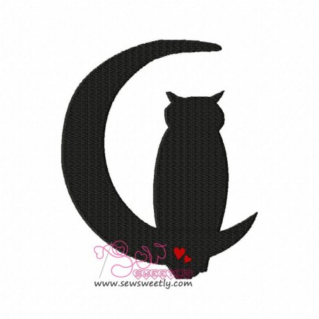 Owl Silhouette Embroidery Design- 1