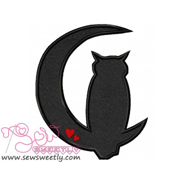 Owl Silhouette Applique Design Pattern-1