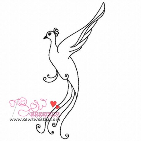 Peacock Outline Embroidery Design Pattern-1