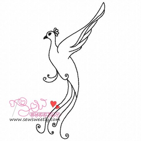 Peacock Outline Embroidery Design- 1