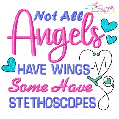 Nursing Embroidery Design - Not All Angels Have Wings-1