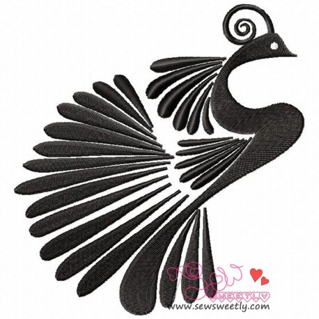 Peacock Silhouette Embroidery Design Pattern-1