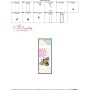 Bookmark Embroidery Design - Bee And Flowers - 9-2