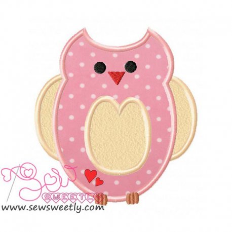 Pink Owl Applique Design Pattern-1
