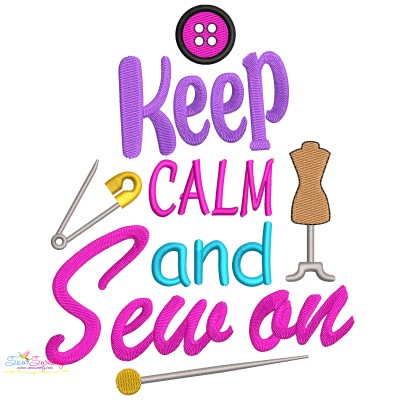 Keep Calm And Sew On Embroidery Design Pattern-1