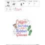 Nursing Embroidery Design - Coffee Scrubs And Rubber Gloves-3