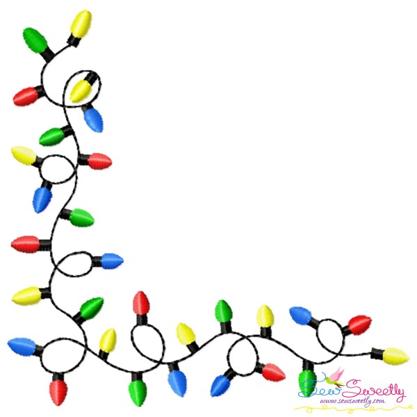 Embroidery Design Pattern - Christmas Corner Lights-1