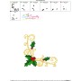 Embroidery Design Pattern - Christmas Corner Holly Leaves Swirls-1-3