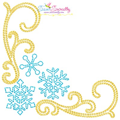 Embroidery Design Pattern - Christmas Corner Snowflake-1