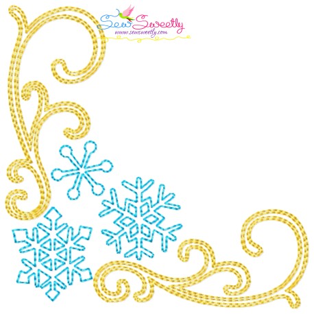 Embroidery Design Pattern - Christmas Corner Snowflake