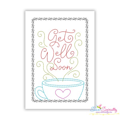 Cardstock Embroidery Design - Get Well Soon Greeting Card-10-1