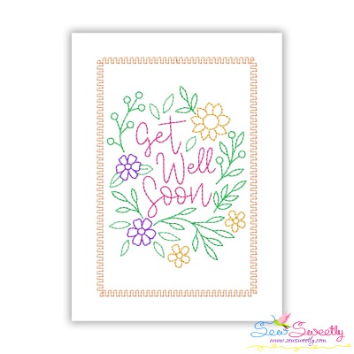 Cardstock Embroidery Design - Get Well Soon Greeting Card-8-1