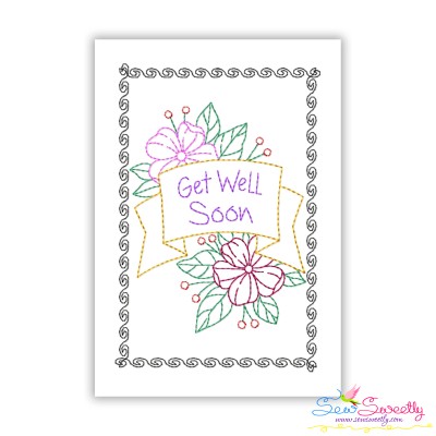 Cardstock Embroidery Design - Get Well Soon Greeting Card-5-1