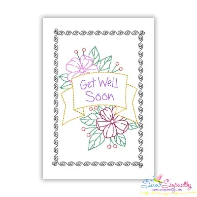 Cardstock Embroidery Design - Get Well Soon Greeting Card-5-1