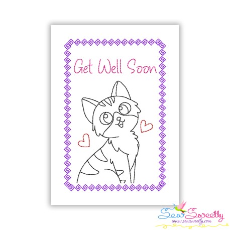 Cardstock Embroidery Design - Get Well Soon Greeting Card-4-1