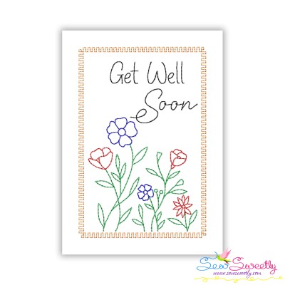 Cardstock Embroidery Design - Get Well Soon Greeting Card-3-1