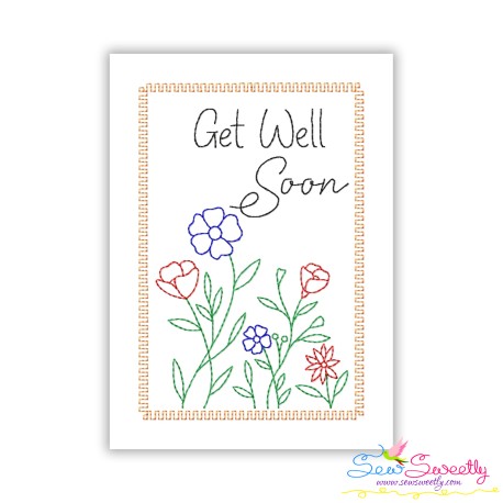 Cardstock Embroidery Design - Get Well Soon Greeting Card-3