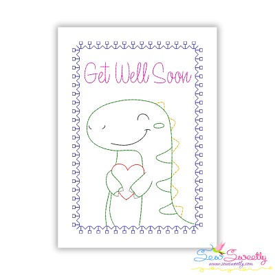 Cardstock Embroidery Design - Get Well Soon Greeting Card-9-1